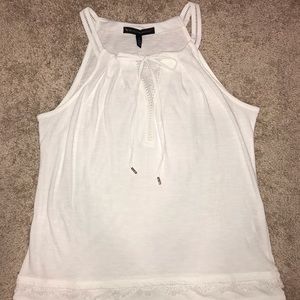 White crochet trim shirt